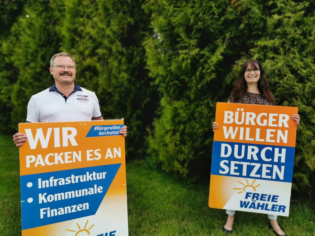 Bundestagswahl 2021:: Rainer Janisch und Anja Zilch haben gut lachen. Sie genießen das Vertrauen der FREIEN WÄHLER © C. Wenzel